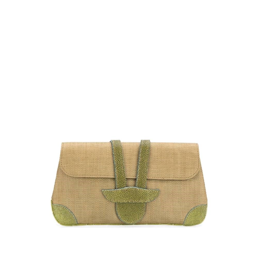 Dotti Dotti Clutch Anni 2000 – borsa vintage Buono, Bianco, Pelle Metallizzata