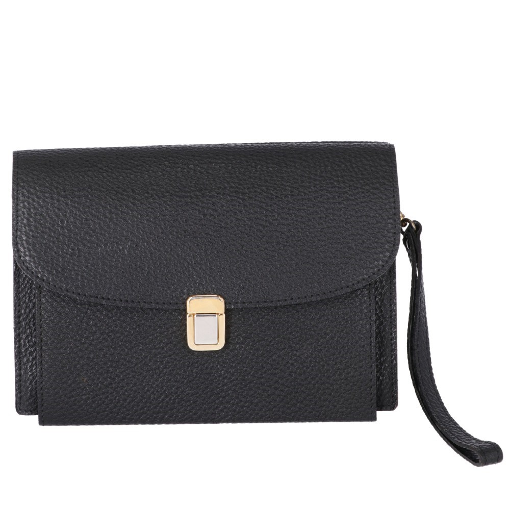 Angelo Vintage Cult A.n.g.e.l.o. Vintage Cult Clutch Anni '70 – borsa vintage Molto Buono, Blu, Pelle Granulata